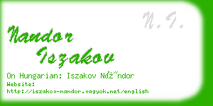 nandor iszakov business card